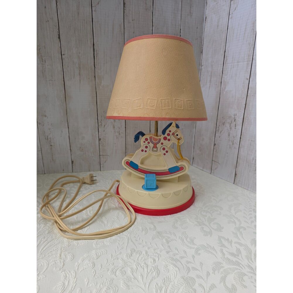 1984 Fisher-Price musical rocking horse #47 nursery lamp with shade